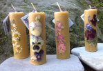 Candle Pillars Floral (beeswax)