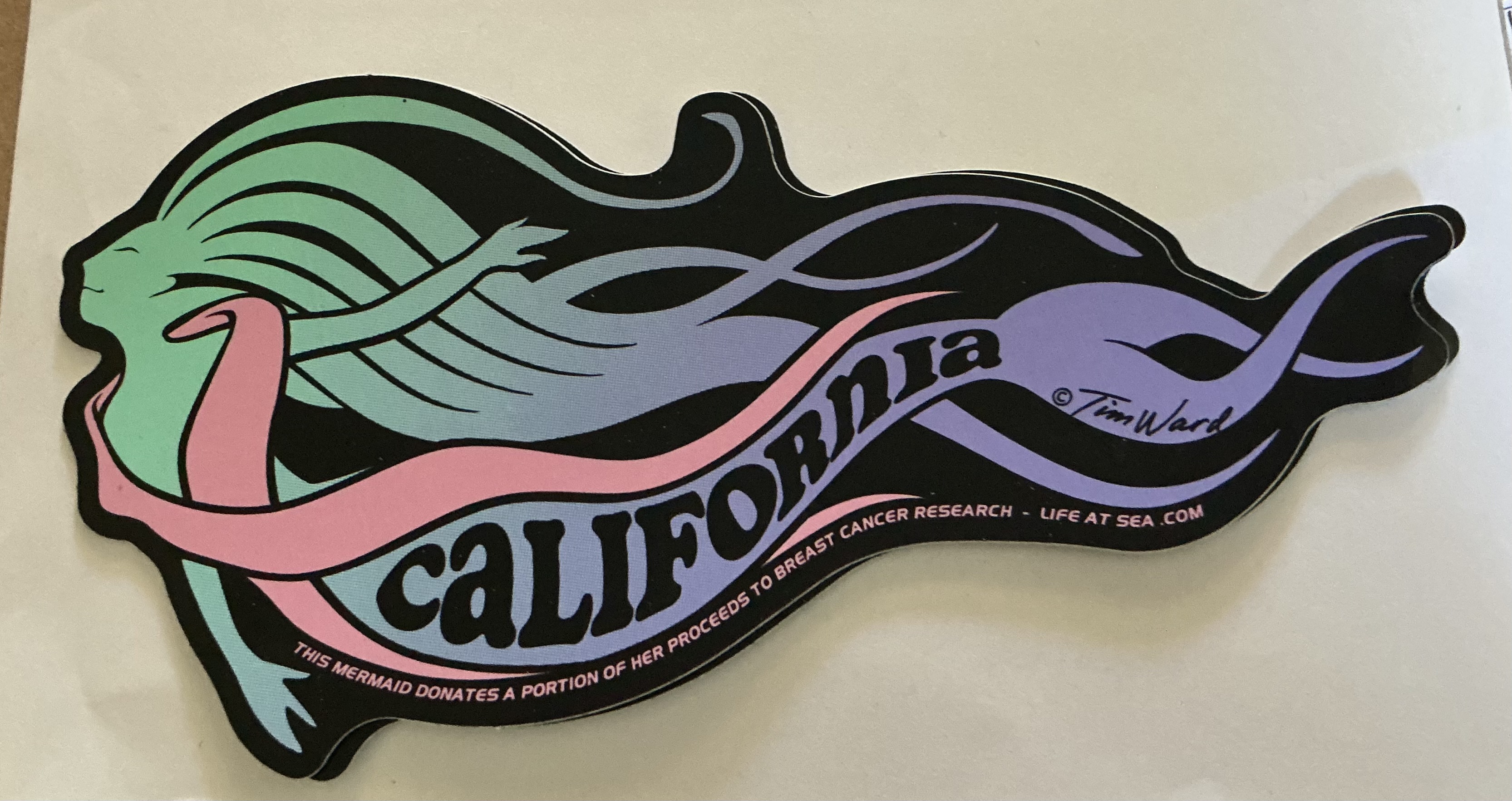 santa cruz sticker breast cancer mermaid tim ward