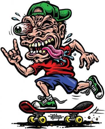 JIMBO PHILLIPS Skate 4.5" Sticker DAWN OF GRIND skating skateboard helmets decal 