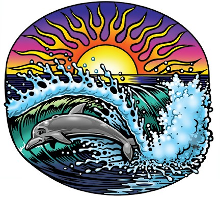 Decal Dolphin wave By: Jimbo Phillips