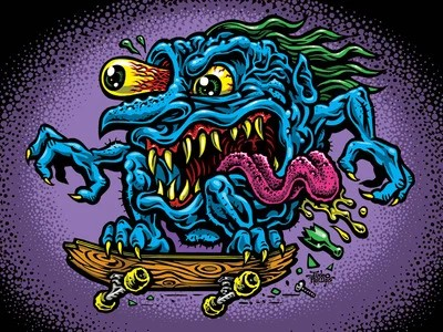 Skate Creep Print 8x10- Jimbo Phillips