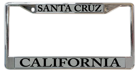 license plate frame santa cruz california