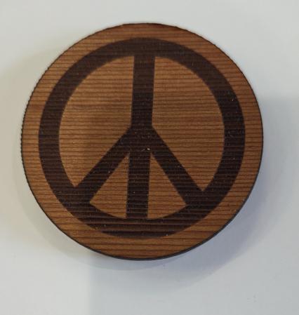 Magnet Redwood Peace sign