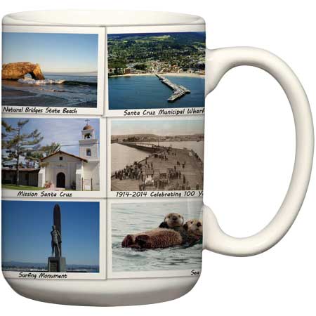 Mug Collage of Santa Cruz Landmarks (15oz)
