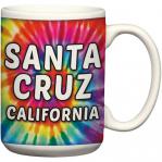 santa cruz tie dye ceramic coffee mug