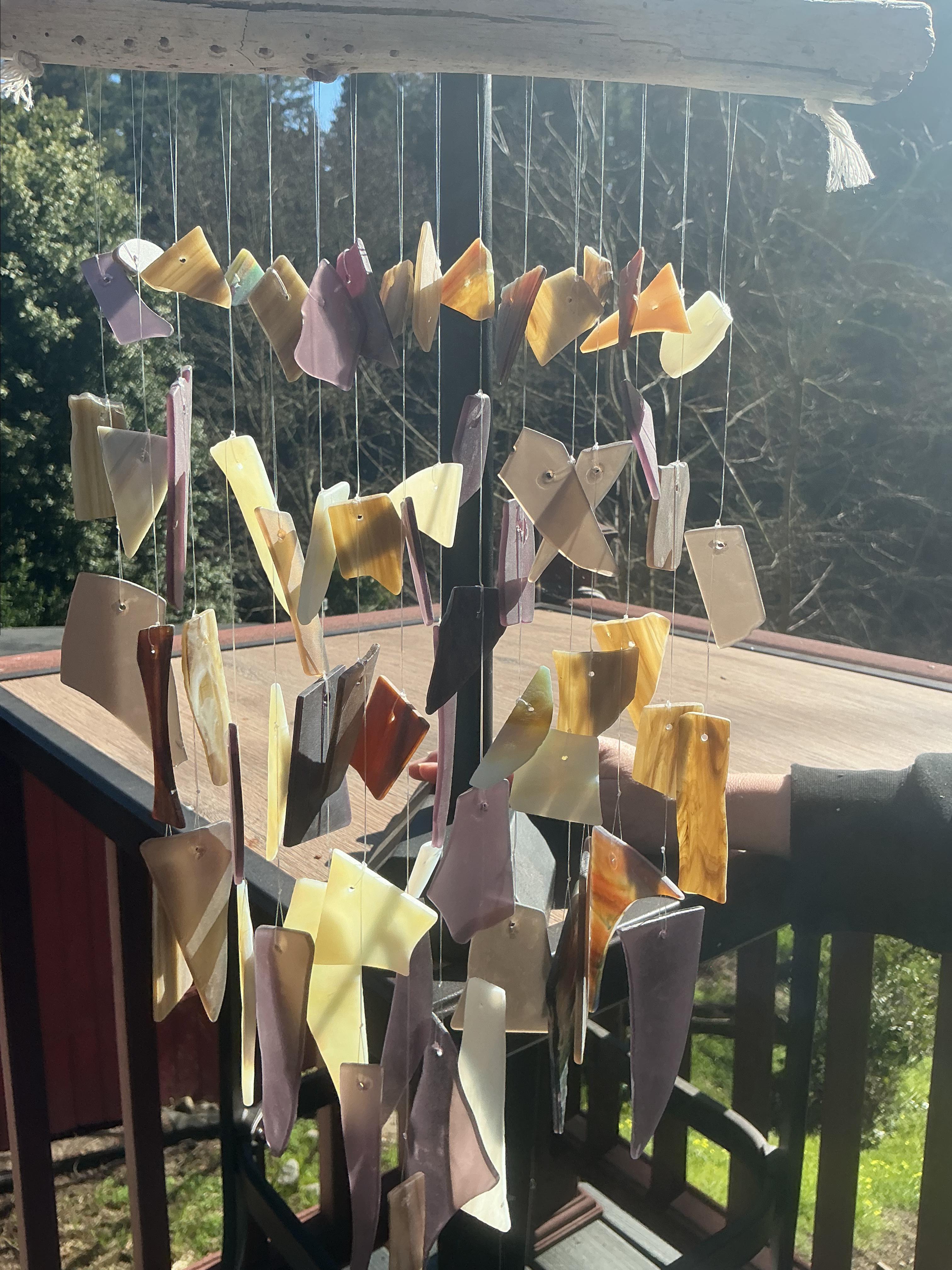 Wind Chimes recycled glass yellows in color Size & Fit Guide