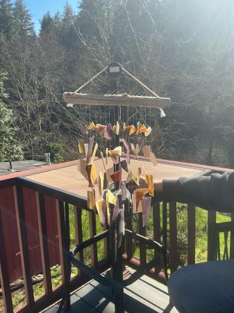 Wind Chimes recycled glass yellows in color