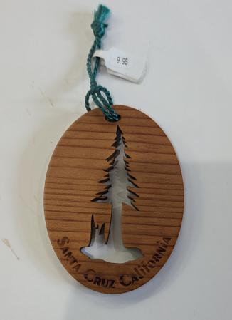 Ornament Redwood Santa Cruz Oval