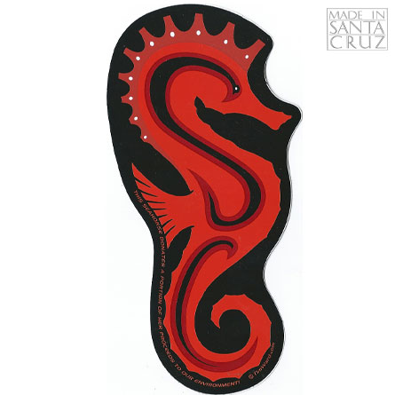  Decal Seahorse Red Santa Cruz Sticker - by Tim Ward