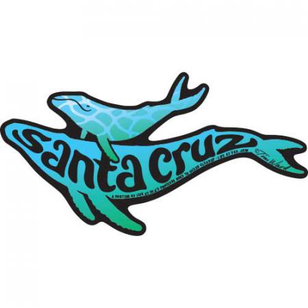 Decal Whales Blue Santa Cruz Sticker - by Tim Ward