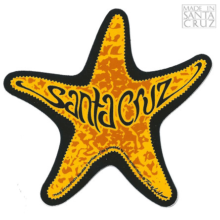  Decal Starfish Orange Sticker Santa Cruz - by Tim Ward
