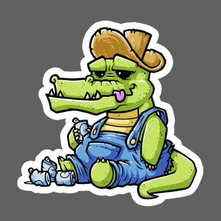 Decal Alligator w/overalls    By: Cole Lemke