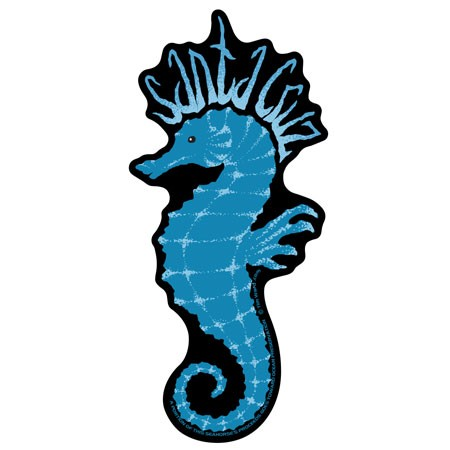 Decal Seahorse (Blue) Santa Cruz Sticker - by Tim Ward