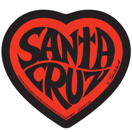 santa cruz sticker red heart tim ward