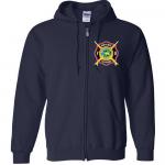 Mens Santa Cruz Fire Department Zip Sweatshirt (Navy) 1