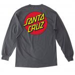  Mens T-shirt Long Sleeve Santa Cruz Classic Dot (Black)
