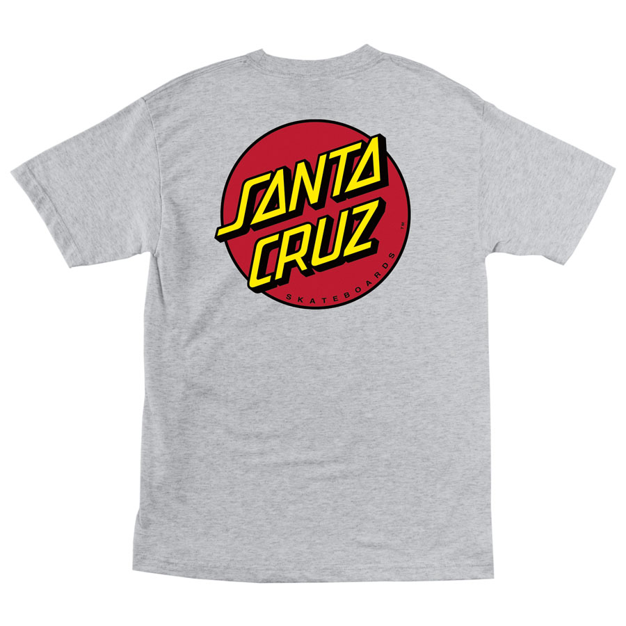 Size MEDIUM Heather Grey Santa Cruz Classic Dot T-Shirt