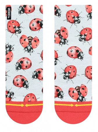 Socks qtr crew Ladybug by: Hanna Minck