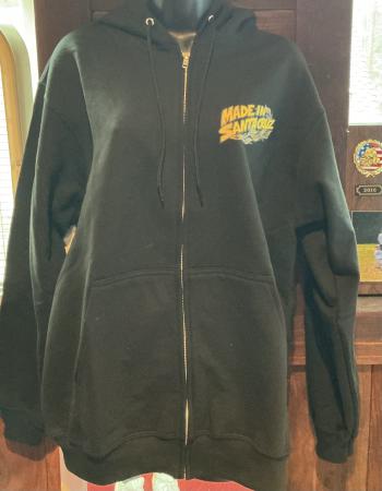 Men's Zip Up Sweatshirt Made in Santa Cruz (BLK)