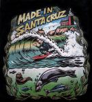 Men's Zip Up Sweatshirt Made in Santa Cruz (BLK) 1
