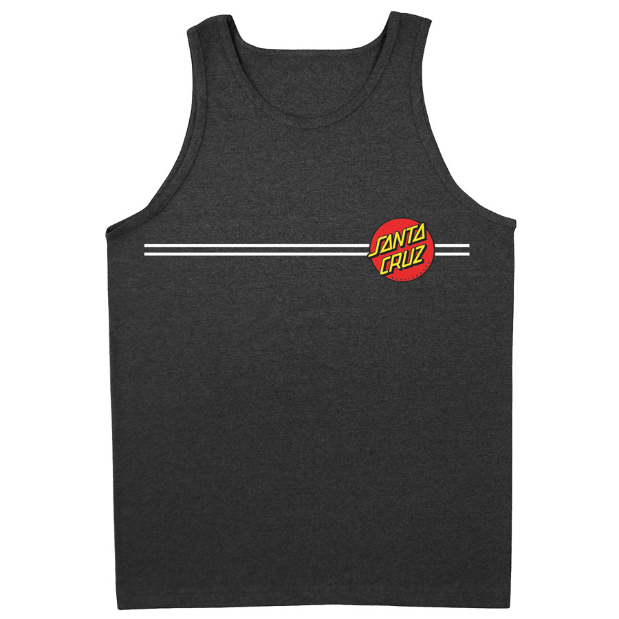 Mens Tank Top Santa Cruz Classic Red Dot (Charcoal Heather)