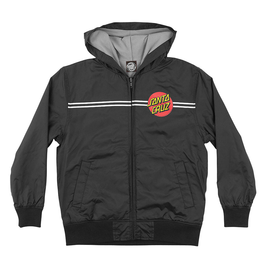 Youth Santa Cruz Windbreaker Jacket Black