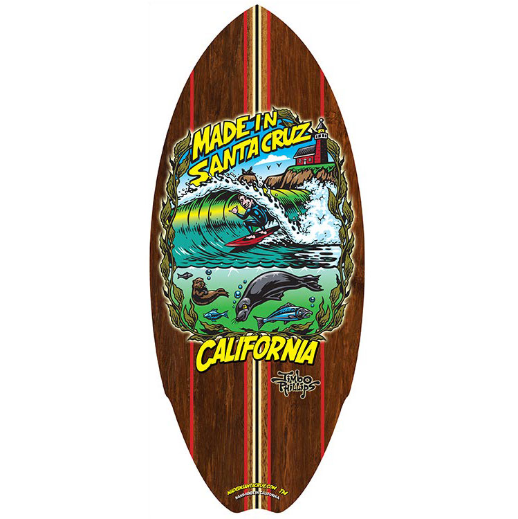 su012b 5 MINI MODEL 12CM WOODEN SURFBOARDS ON STANDS AIRBRUSHED BEACH DESIGN 