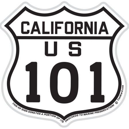 Decal US 101 California Sticker - by Tim Ward