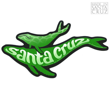 Decal Whales Green Santa Cruz Sticker by Tim Ward