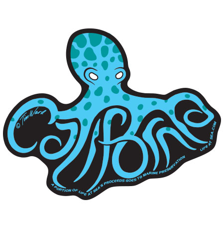 Decal California Octopus Sticker (Blue) - by Tim Ward