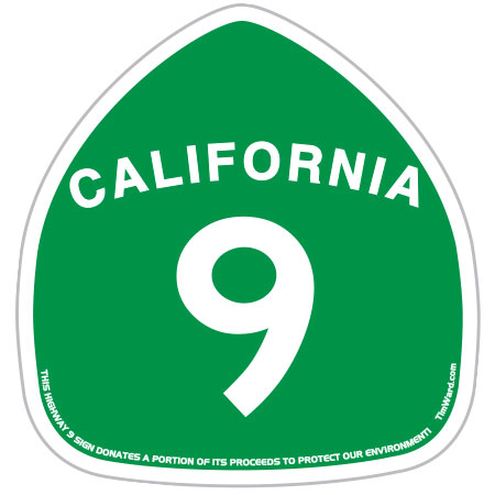 Decal Highway 9 (Green) California Sticker - by Tim Ward